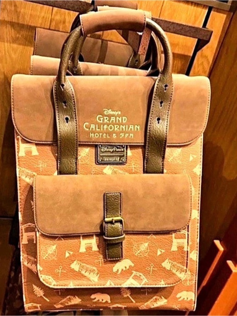 Loungefly Disney Grand Californian Hotel & Spa backpack Brown Backpack NWT